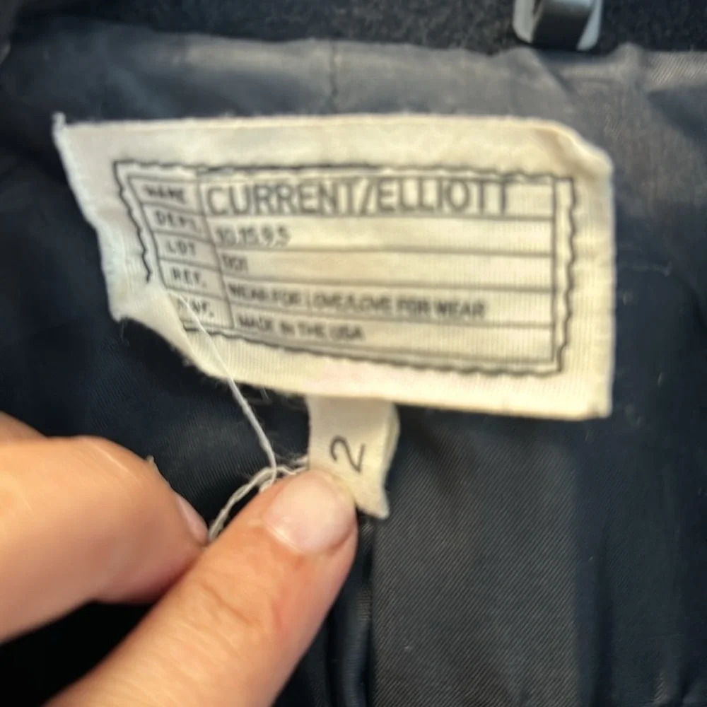 Current/Elliott The Studio Denim & Wool Jacket Coat Travertine 2 - Picture 5 of 7